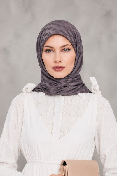 Şehr-i Şal İstanbul Women's Matte Jacquard Scarf Patterned Scarf Soft Textured Stylish and Elegant Hijab Scarf Model