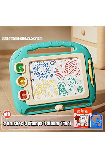 Choice green-A Cartoon Drawing Board Baby Puzzle Magnetic Writing Board Toy G...