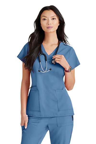 Barco Unify Purpose Halat medical de laborator pentru femei, Albastru Ciel (B...
