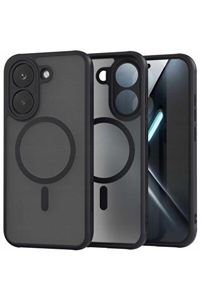 spacecase Xiaomi Poco X8 Pro Υβριδική Θήκη MagSafe Διαφανής Μαύρη