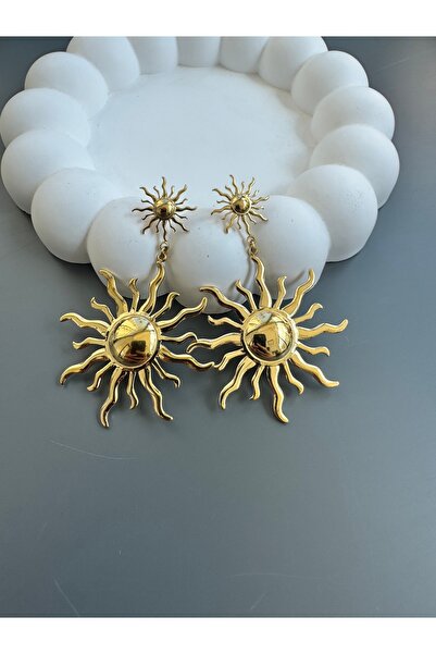 shop GOLD RENK ÇELİK GÜNEŞ KÜPE