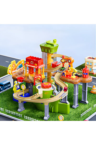 KidProtect Set Jucarie Interactiva Atelier Auto Masinute Stop Shop, 4 Masinut...