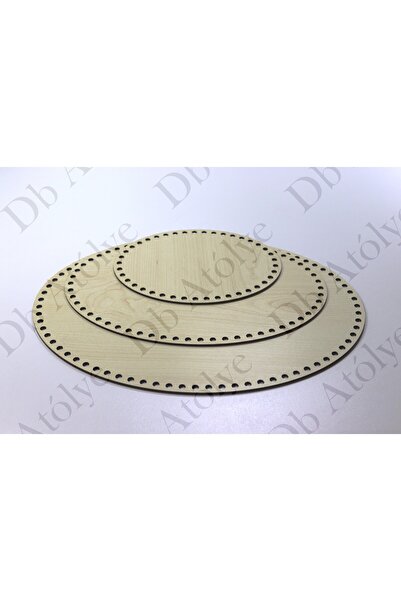 Db Atölye Rattan Örgü Altlık Plakaları Elips 3lü set - Bambu Sepet Altlığı Elips