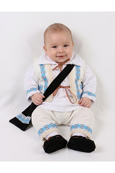 MiniKids Традиционен комплект от 6 части, Арманд, бяло-син
