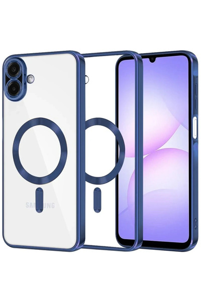 New Face ILKESHOP غطاء مغناطيسي جديد لهاتف Galaxy A07 Kross (142805) - أزرق داكن