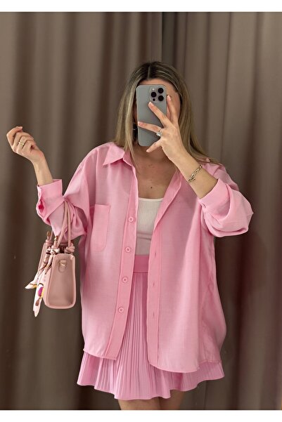 AlisBoutique Düşük omuz oversize ince premium mevsimlik gömlek