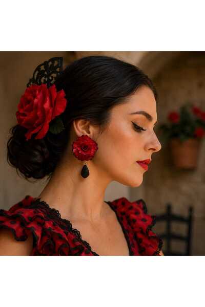 Nacreous Arts Cante Jondo: a Flamenco Soul – Special Design Handmade Red-Blac...