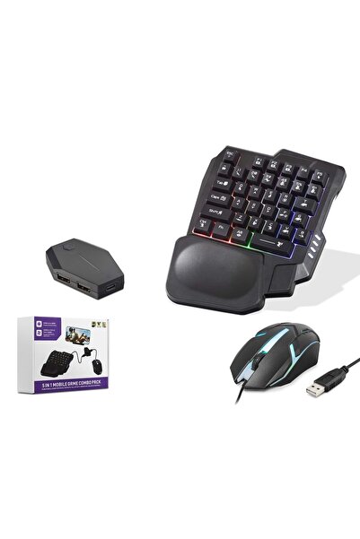 NODAR ND762 Mobil Oyun Klavye Mouse Dönüştürücü Adaptör USB PUBG Uyumlu - Siyah