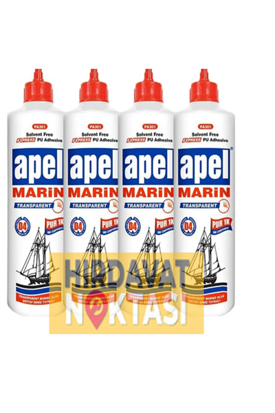 APEL Marin D4 Şeffaf Deniz Tutkalı Net: 490 Gr. x 4 Adet