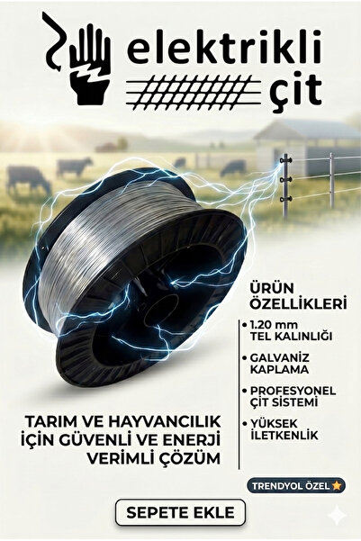 1000 Metre 1.20mm Sıcak Daldırma Galvaniz Elektrikli Çit Teli Tek Makara