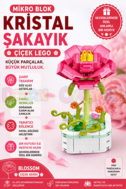 Doğan Oyuncak Dünyası Micro Block Peony Flower Lego - Lego Sets Mini Lego - F...