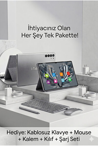 İ-TAB S26 Ultra Max Tablet - 16GB RAM - 1TB Hafıza | Sim Kartlı | Klavye Mous...