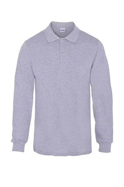 MyForm My form polo collar long sleeve summer t-shirt - gray