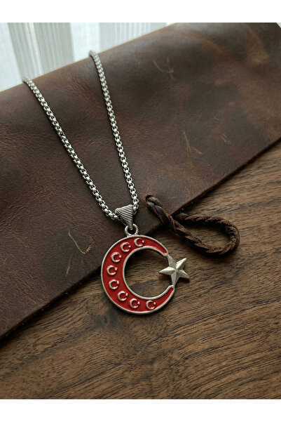 Velcari Moon Star Minimalist Style Stainless Steel Men's Necklace
