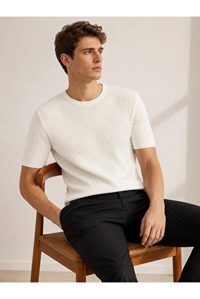 CLASSİCS MEN Ανδρικό κοντομάνικο πλεκτό μπλουζάκι Turbulance Slim Fit 7673