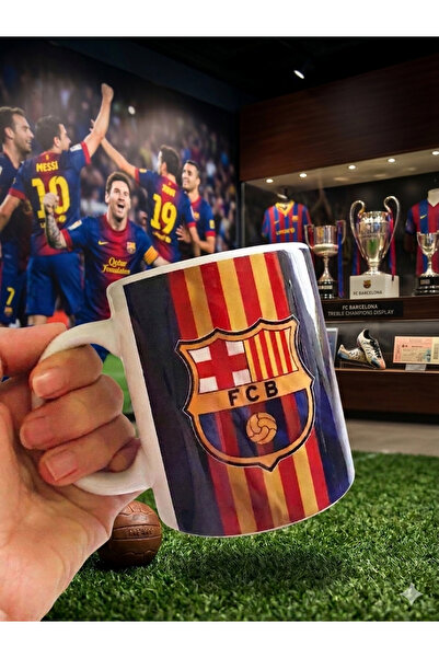 Alaa Butik Online Barcelona Temalı Tam Baskılı Kupa Bardak Standart Ölçü Futb...