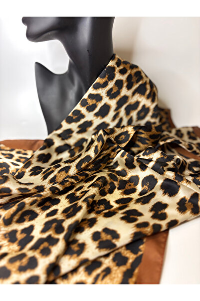 BHR AKSESUAR Eșarfă pătrată cu model leopard, cu două fețe (70x70 cm)