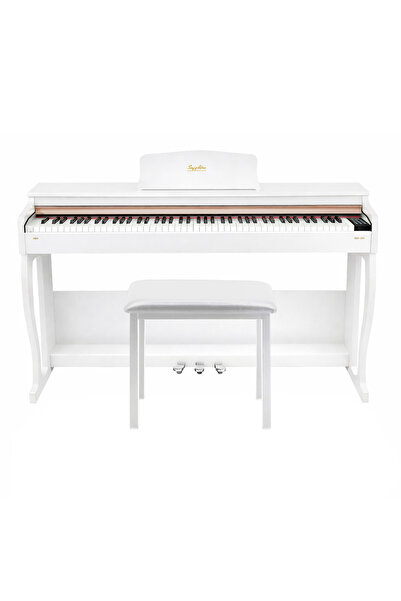 SAPPHIRE Jwin SDP-215 Çekiç Aksiyonlu 88 Tuşlu Dijital Piyano + Tabure - Beyaz
