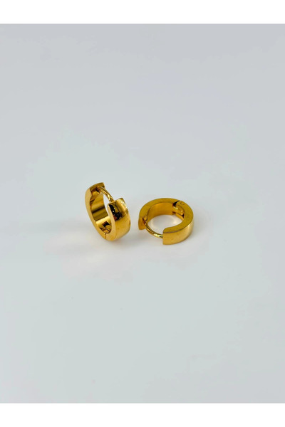 EASERA TİCARET Steel Men's Earrings Diameter (8 mm) Thickness (4 mm) - Ekp0030