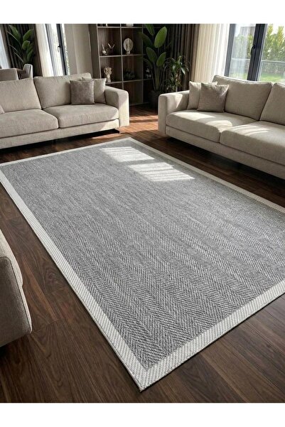NaRStore Home Sisal Hasır Jüt Bordürlü Model Yıkanabilir Dokuma Toz Vermez Halı