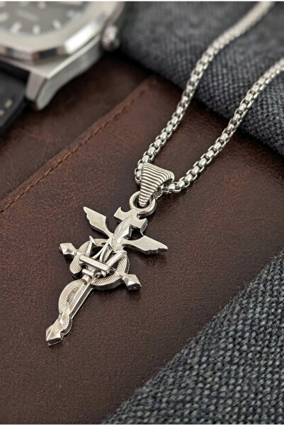 Velcari Minimalist Style Stainless Steel Men's Necklace with Spear Figure