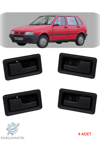 PARÇAMATİK Fiat Uno Uyumlu Kapı İç Açma Kolu Sağ Sol Takım 4 Adet Siyah Dayan...