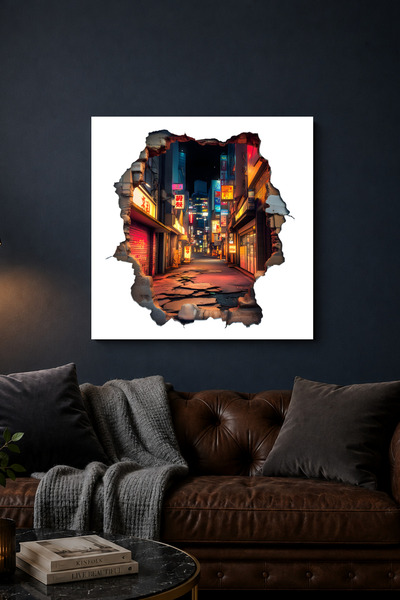 Lucena Pictură murală decorativă cu tematică Cyberpunk, pictură pe metal cu s...