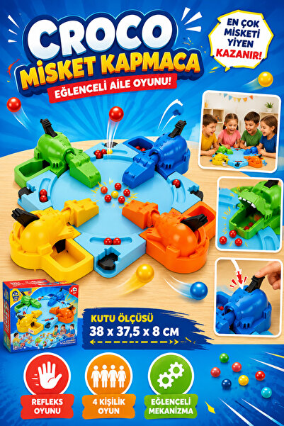 Tamsena Store Croco Misket Kapmaca Oyunu Eğlenceli Aile Masa Oyunu Çocuk Stra...