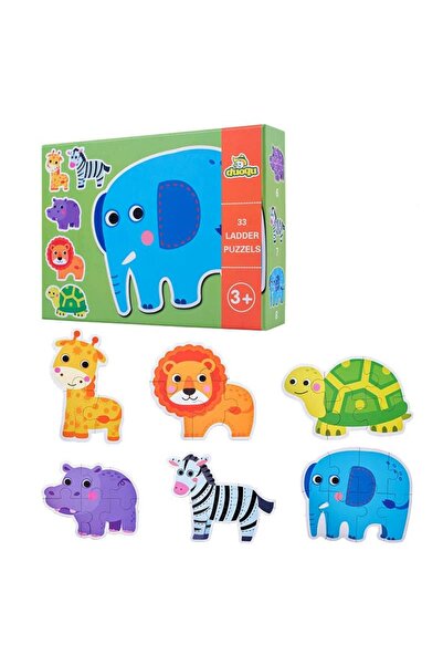 Junios Puzzle cu 33 piese mari, Animale salbatice