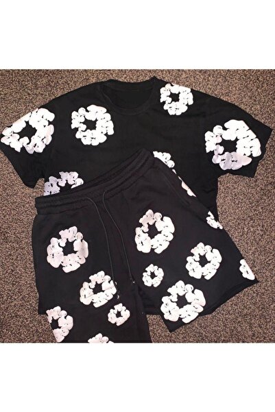 CLASSY.MODA Set de tricou și pantaloni scurți supradimensionați cu imprimeu î...