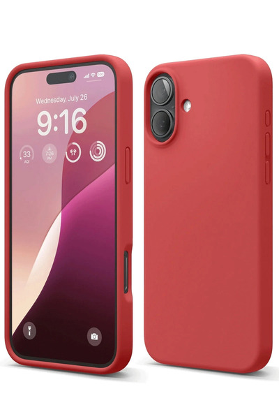 New Face Ilkeshop New iPhone 16 Plus Case Nano Velvet Silicone (93901) - Red
