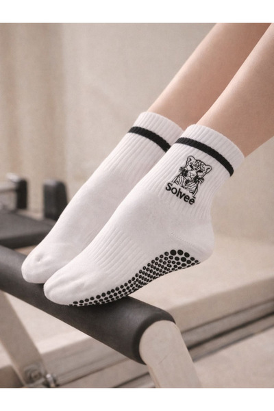 Solvee Collection Black Tiger kaydırmaz taban çorap