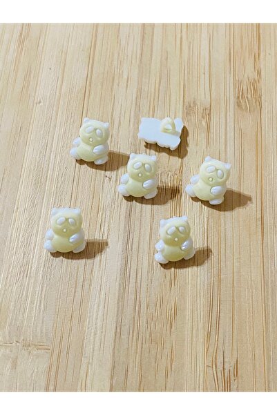 Lorin hobi Bottom-Mounted Teddy Bear Baby Button 12 mm 10 Pieces Light Yellow