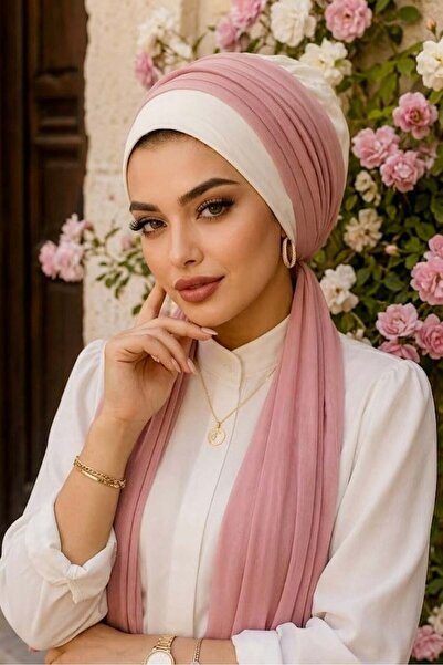 Aişe tesettür Bone Powder Ready-To-Wear Scarf Bonnet