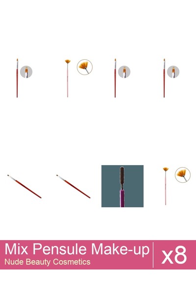 Makeup Set Mix 8 produse Pensule Makeup: Pensula gel limba de pisica - nr.6, ...
