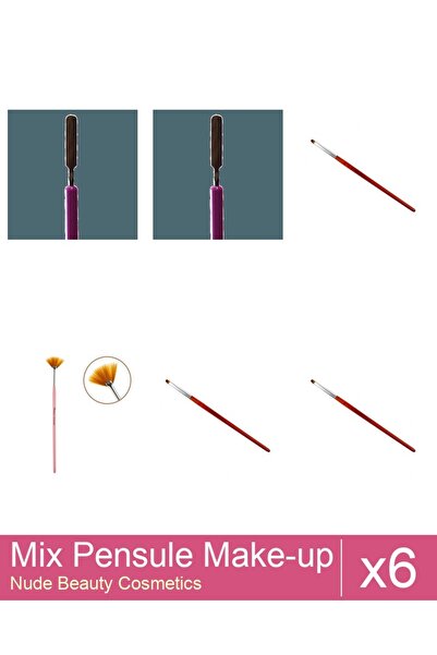 Makeup Mix Set 6 products Makeup Brushes: Cat's Tongue Gel Brush - no.4, Fan ...