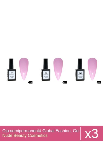 Makeup Set of 3x Global Fashion semi-permanent nail polish, Gel polish Elite ...