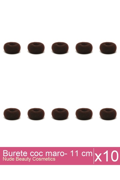 Makeup Set of 10x Brown bun sponge - 11 cm diameter