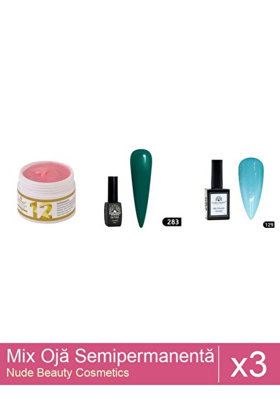 Makeup Mix Set of 3 Nail Polish products: BLACK ELITE semi-permanent nail pol...