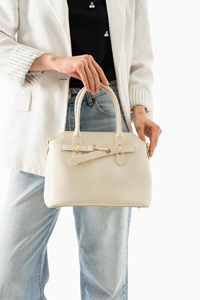Adox Çanta Varok Model Cream Women's Hand and Shoulder Bag