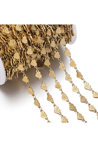 Choice12 Golden-Heart 1m Stainless Steel Handmade Chain Embossing Star Moon H...