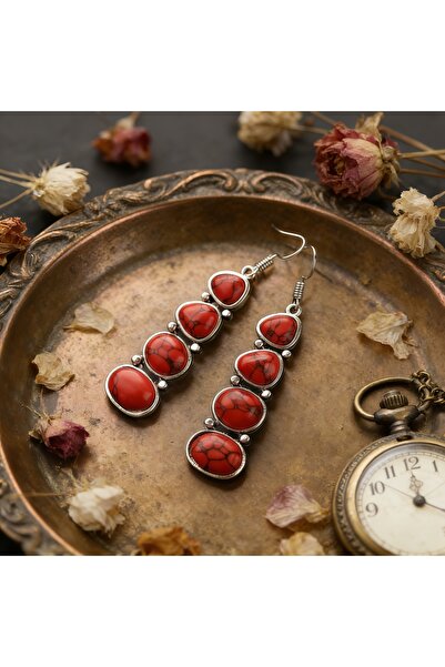 Choice1 Red Bohemian natural turquoise earrings are available in three colors...
