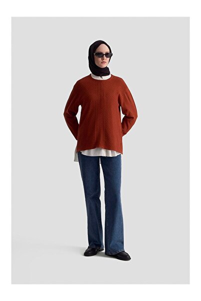 LC Waikiki Nevavm Patterned Sweater with Difference 25Kd7008 Tile