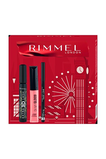 RIMMEL LONDON Set 2 x Women's Gift Box, Mascara, Oh My Gloss, Eyeliner 001 Black