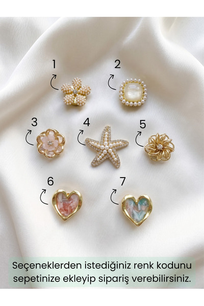 GKCBijoux Yeni Trend Kadın Kol Düğmesi Görünümlü Düğme Kapağı Broş Düğme Klip...