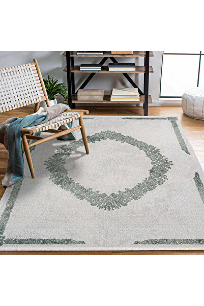 halinet Halı.Net White Classic Washable Non-Slip Living Room Carpet Cr-Galaxy...