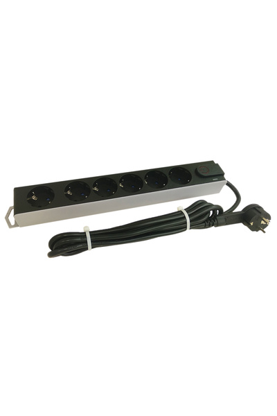 DELIGHT 2m 6p+k 3x1.5 extension cable with surge protection
