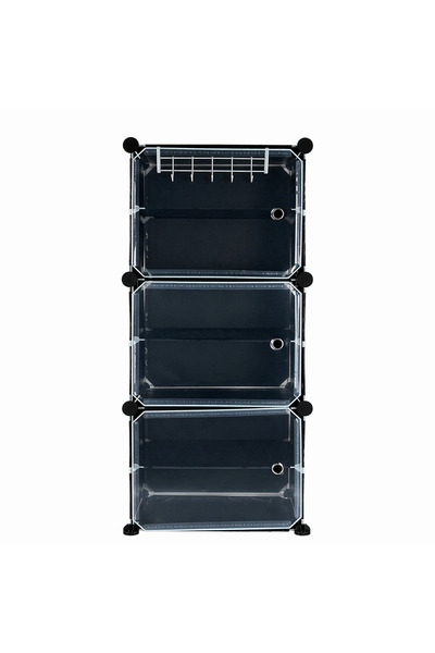 ISO TRADE Raft modular pentru pantofi, Iso Trade, 6 niveluri, 3 module, uși t...