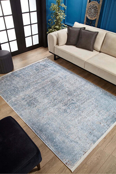 halinet Halı.Net White Modern Washable Non-Slip Living Room Carpet Haln-Hln1606