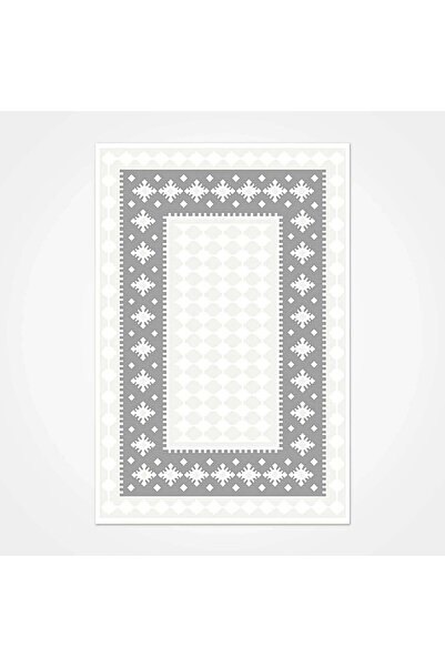 halinet Halı.Net Gray Vintage Antique Washable Non-Slip Living Room Carpet Cr...